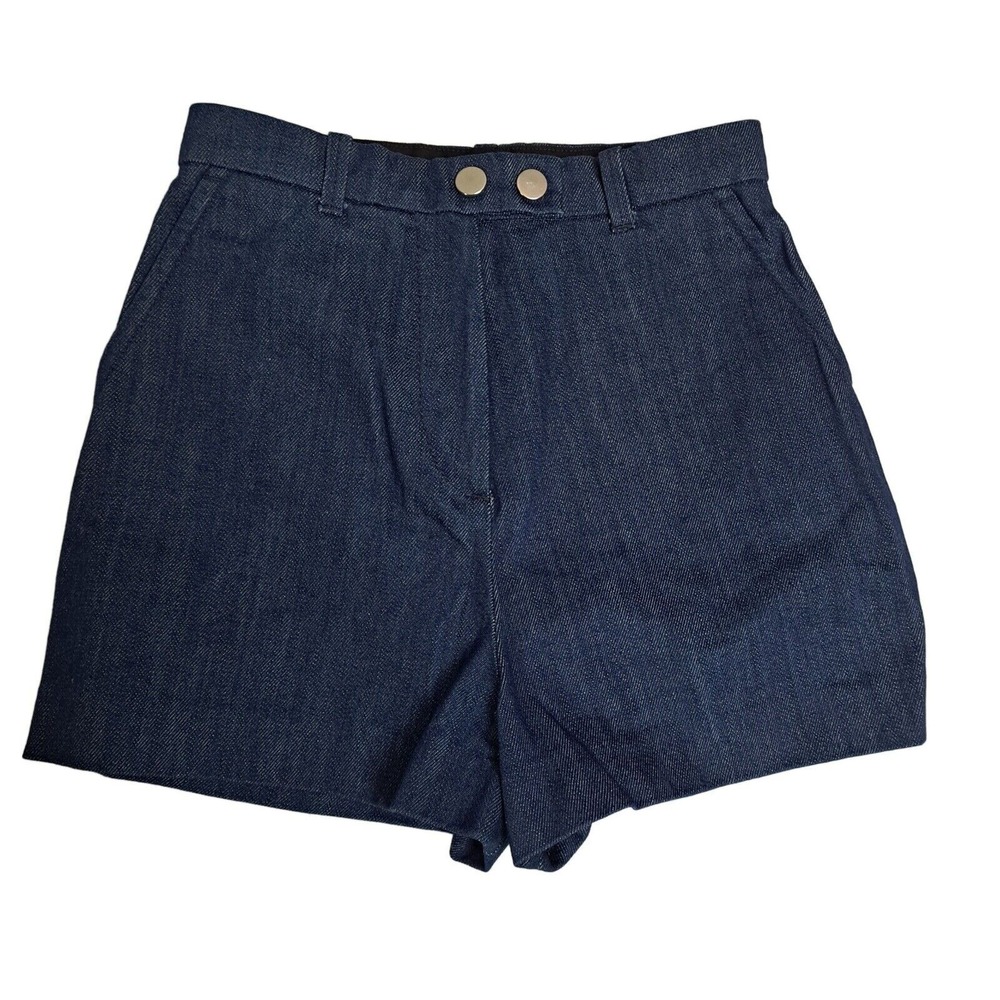 Topshop Denim Shorts Women 4 High Waist Dark Wash Festival Casual Summer Chic